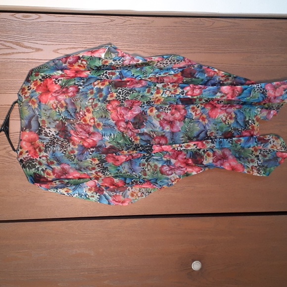 Khushbu womens free size sheer tunic or swim suit cover gorgeous print - Picture 6 of 6